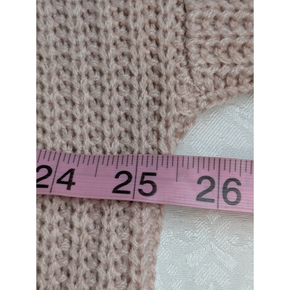 ANDTHEWHY Dusty Pink Fringe Long Sleeve Boxy Oversized Sweater Size M/L - Picture 6 of 8